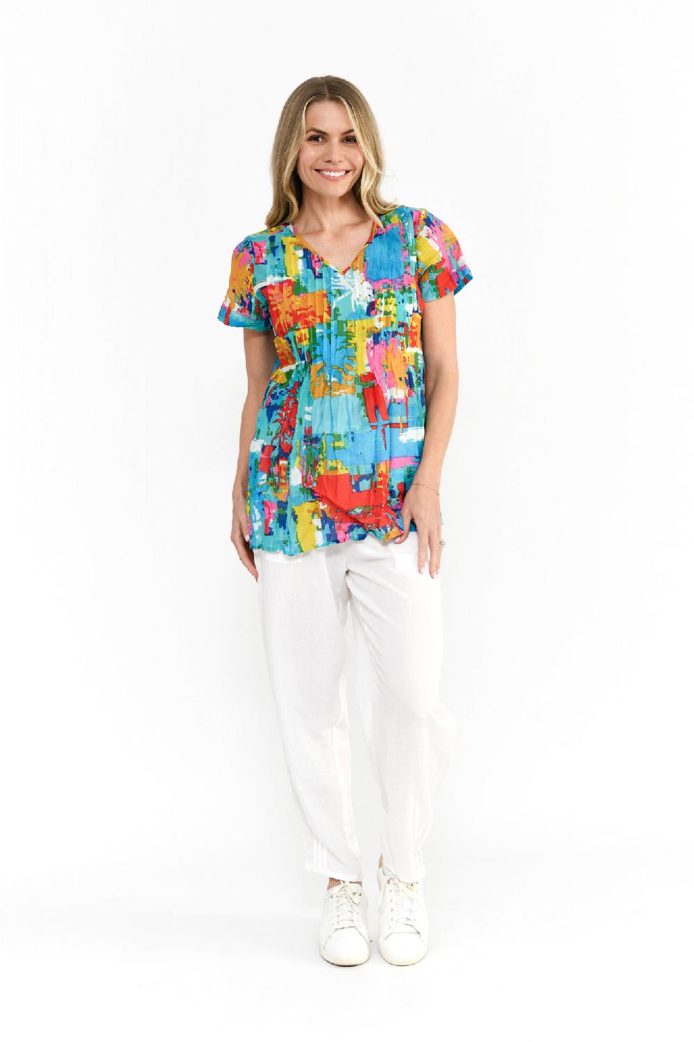 oriëntique Kayla Cotton Blouse Short Sleeve