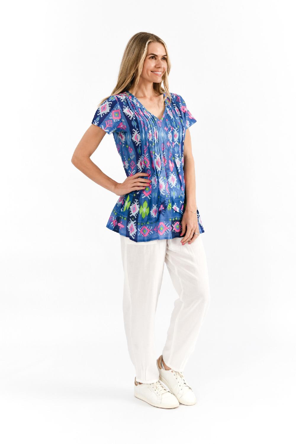 Oriëntique Kayla Cotton Blouse Short Sleeve