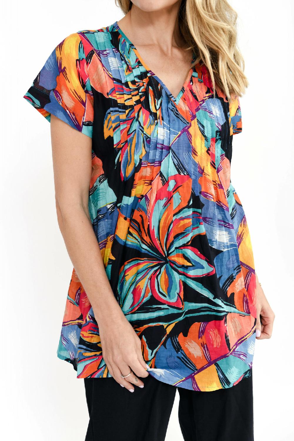 Oriëntique Kayla Cotton Blouse Short Sleeve