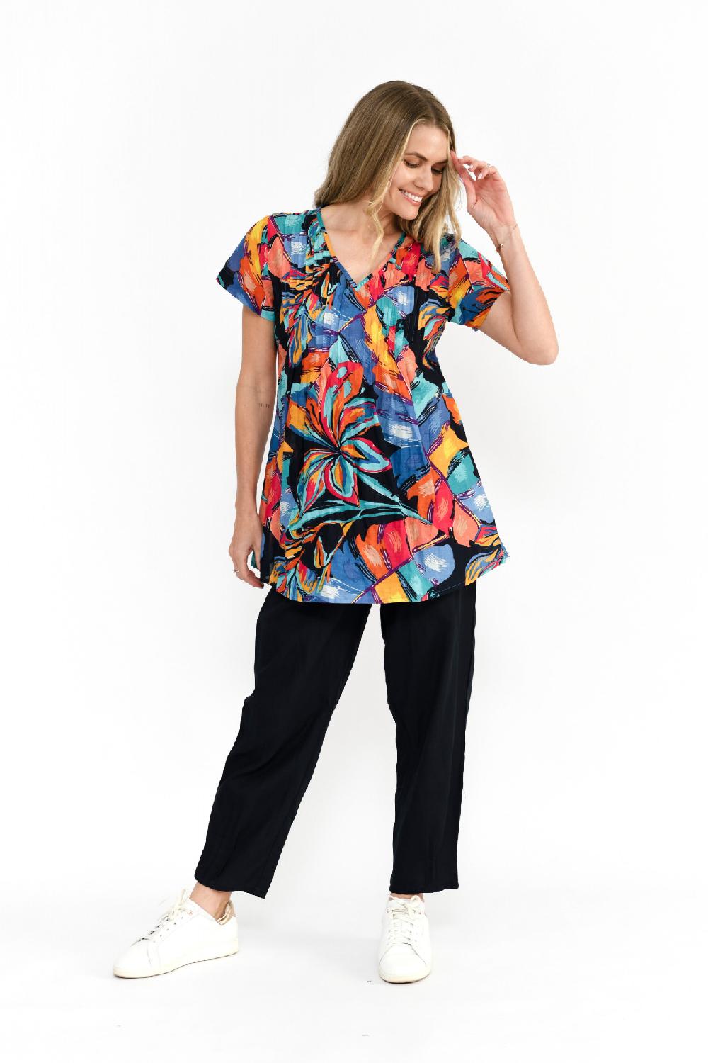 oriëntique Kayla Cotton Blouse Short Sleeve