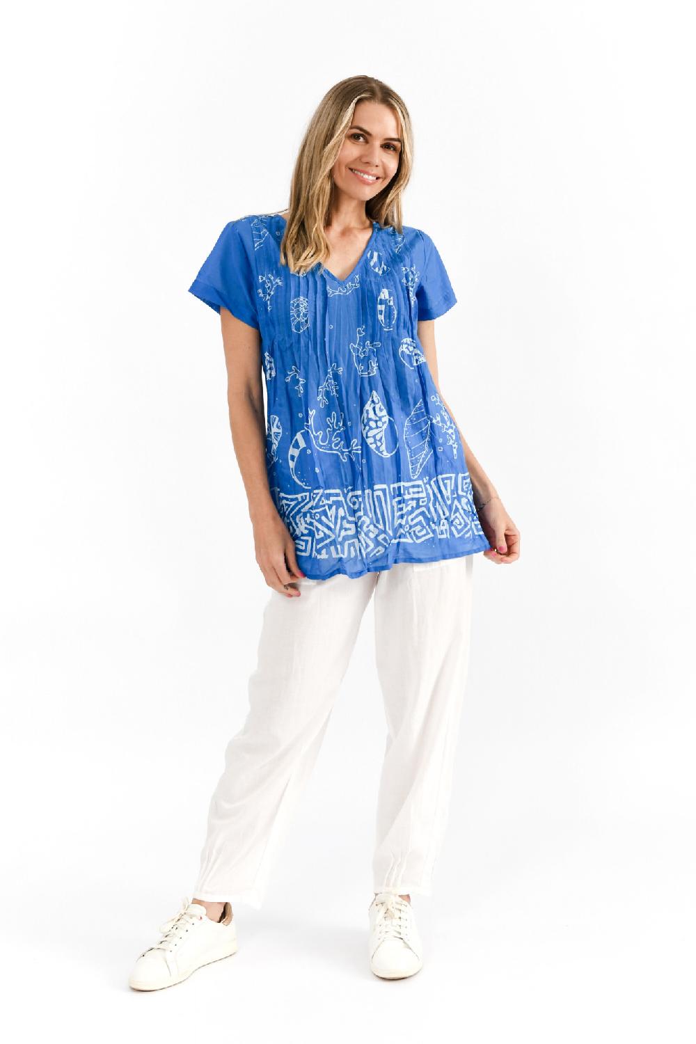 oriëntique Kayla Cotton Blouse Short Sleeve