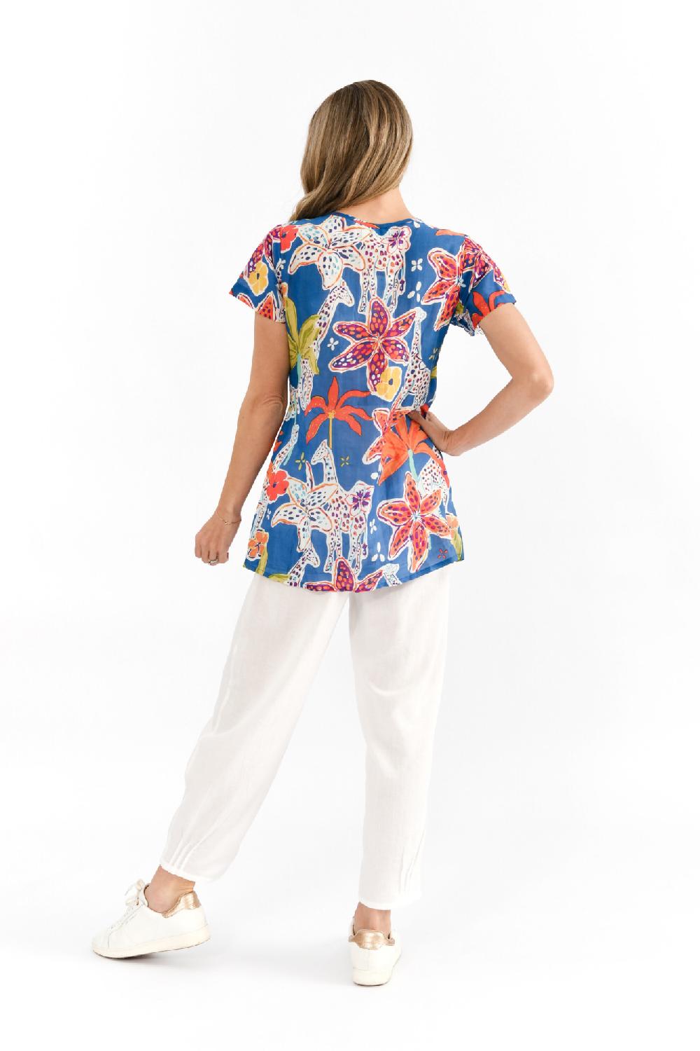 Oriëntique Kayla Cotton Blouse Short Sleeve