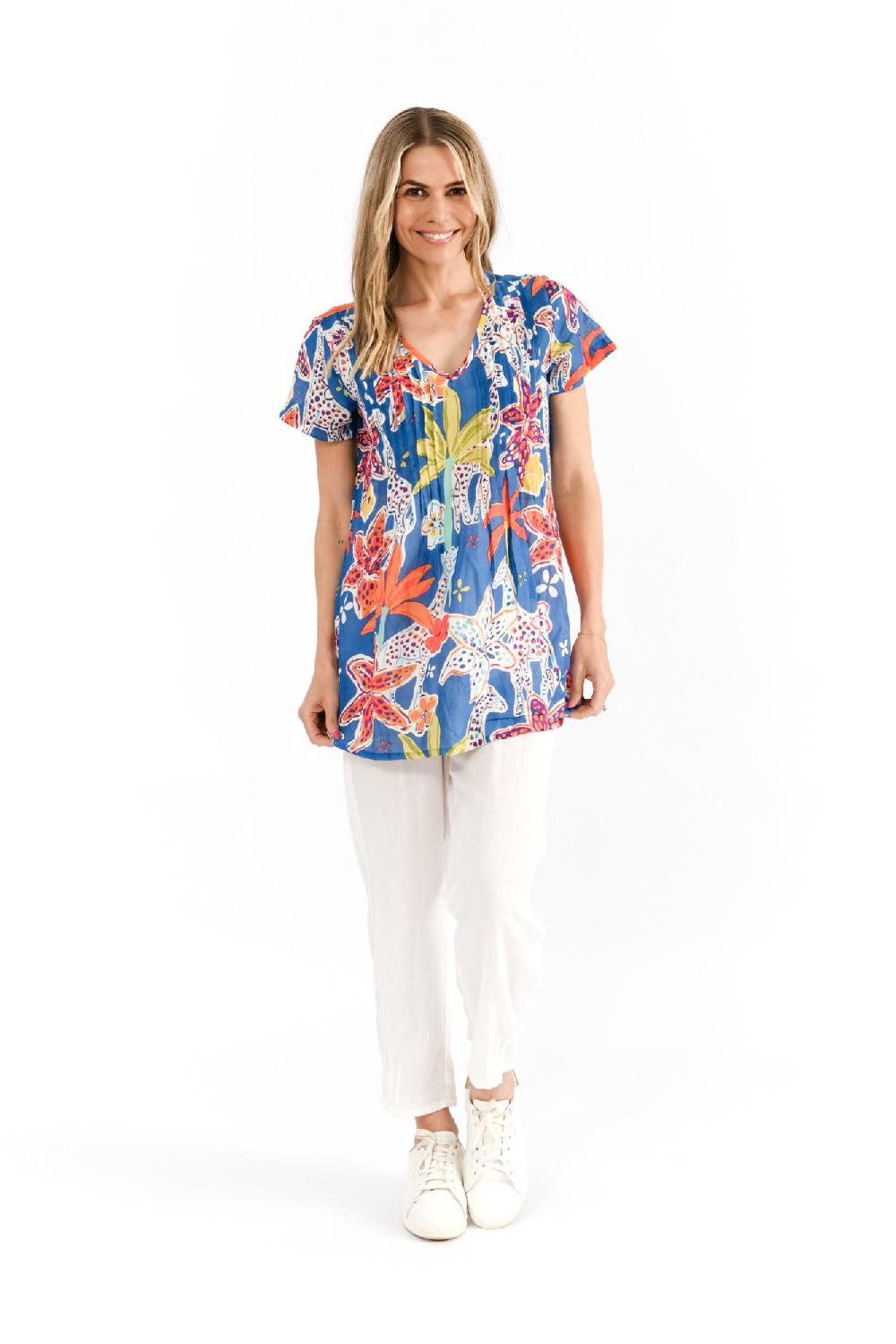 oriëntique Kayla Cotton Blouse Short Sleeve