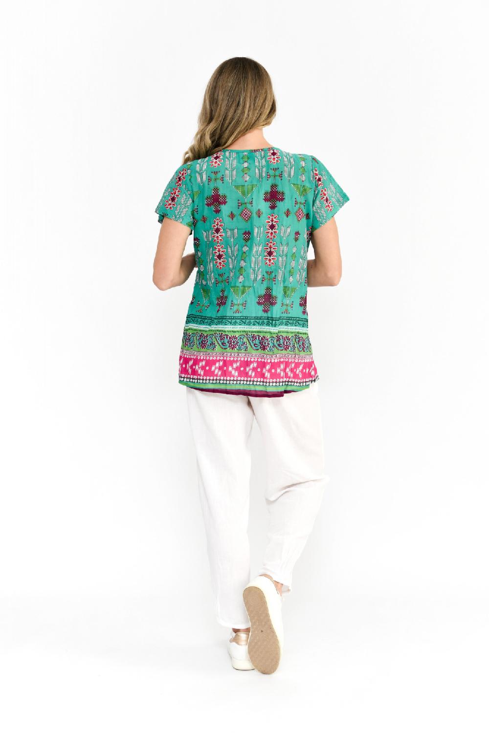 Oriëntique Kayla Cotton Blouse Short Sleeve