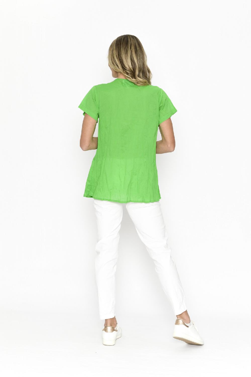 Oriëntique Kayla Solid Cotton Blouse Short Sleeve