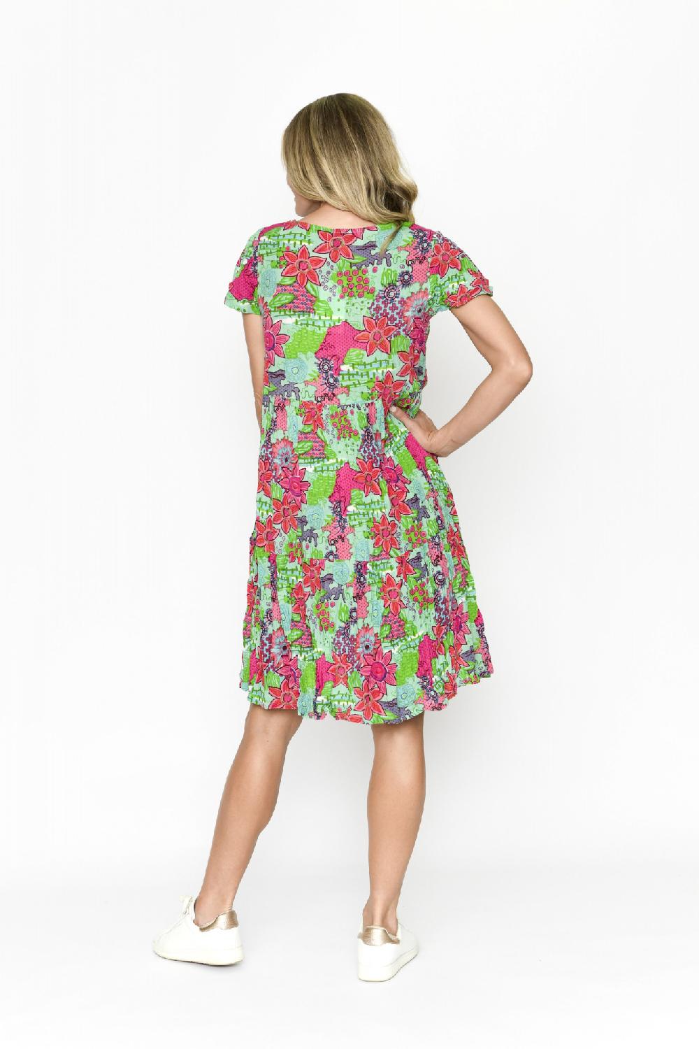 Oriëntique Kimberly Dress V Neck Short Sleeve