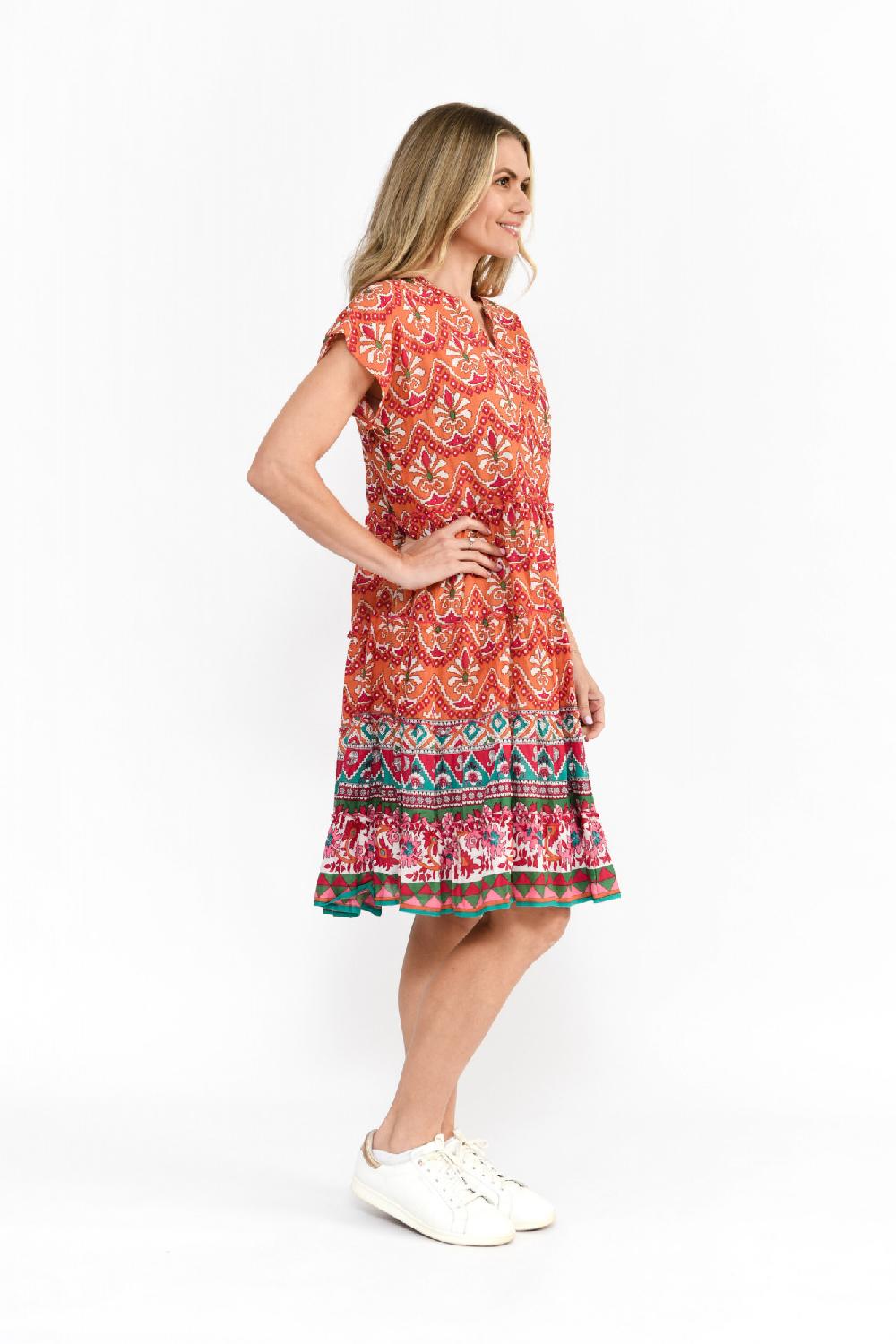 Oriëntique Leela V Neck Mini Dress