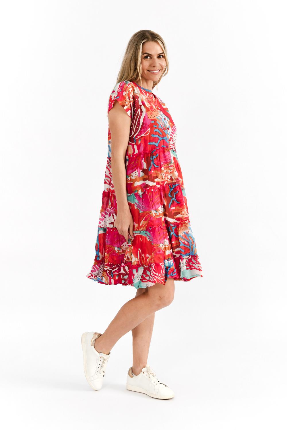 Oriëntique Leela V Neck Mini Dress