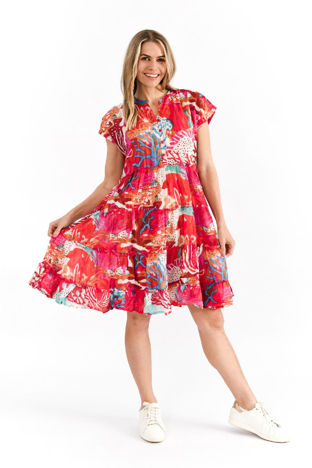 oriëntique Leela V Neck Mini Dress