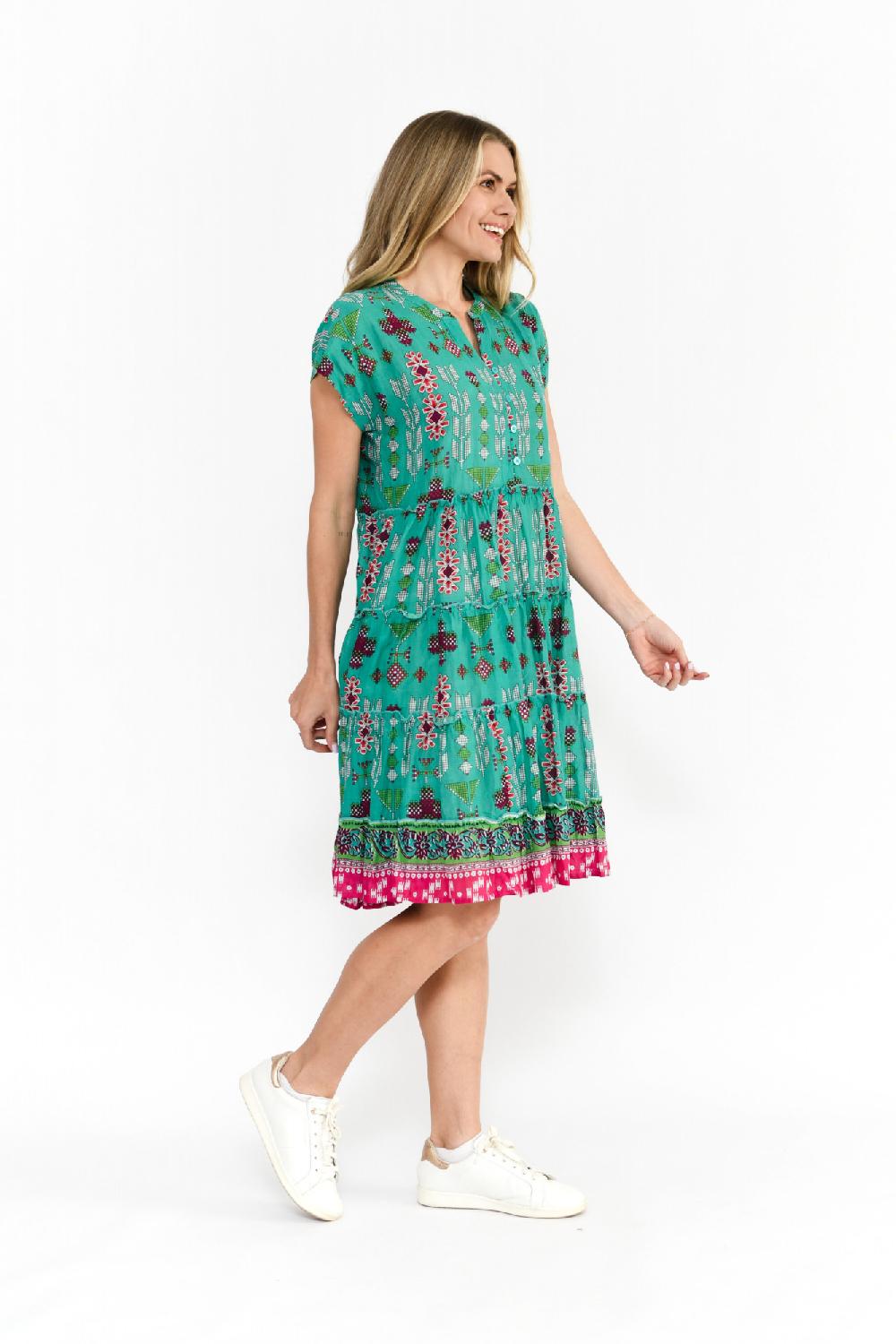 Oriëntique Leela V Neck Mini Dress