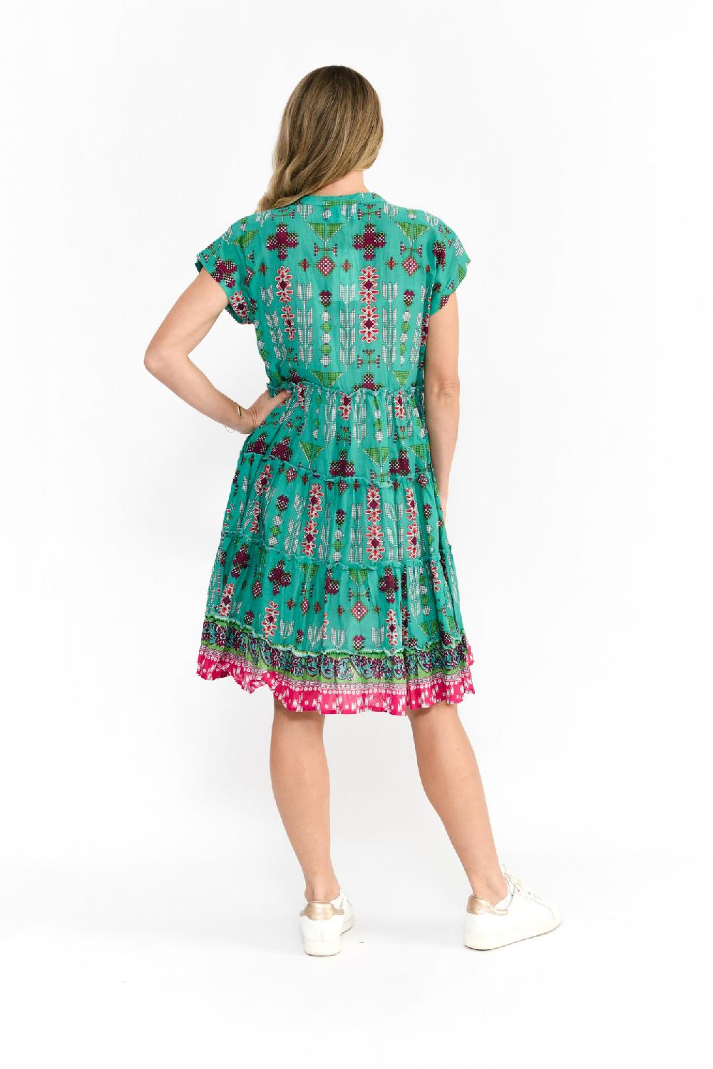 Oriëntique Leela V Neck Mini Dress