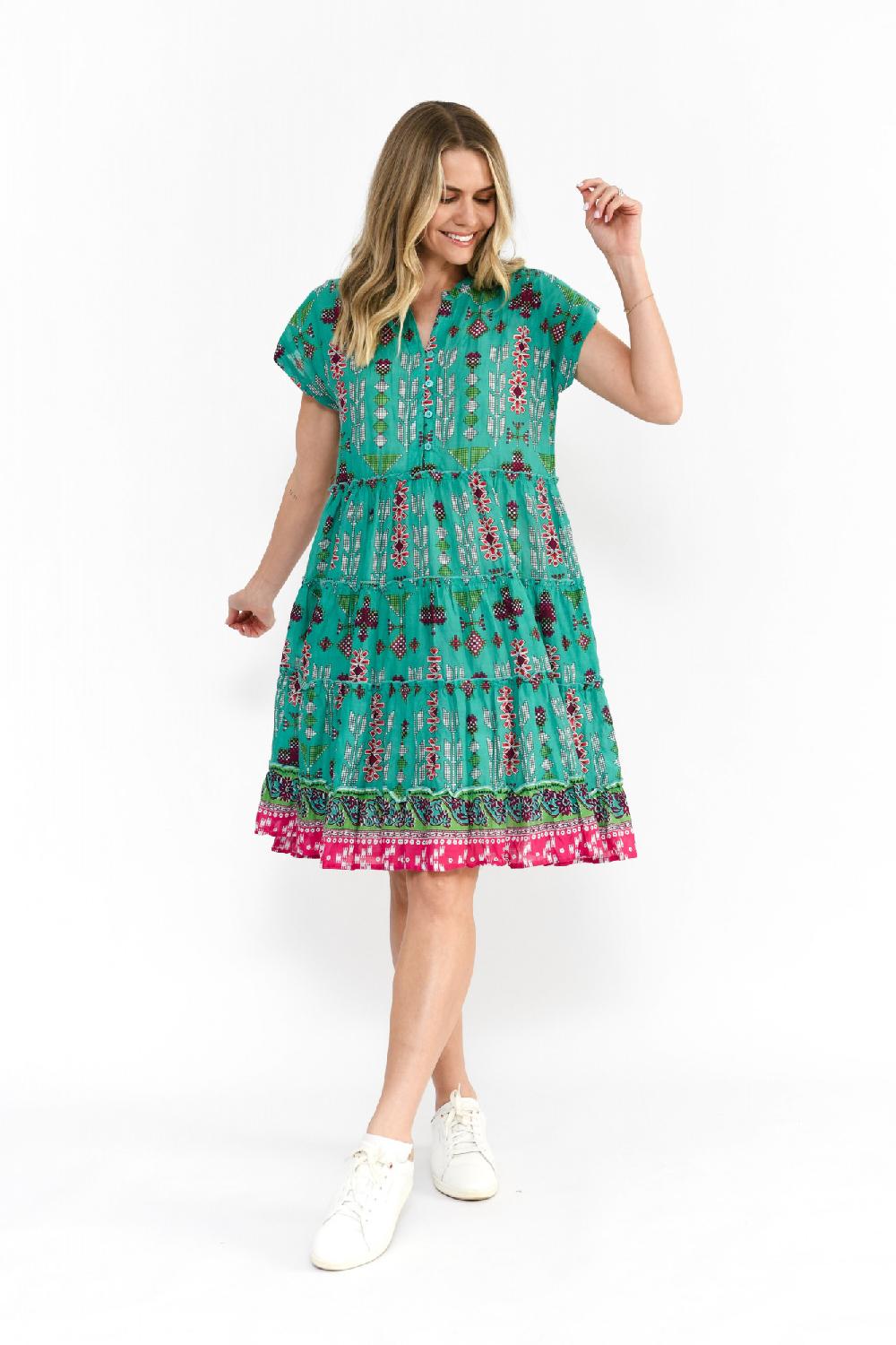 oriëntique Leela V Neck Mini Dress