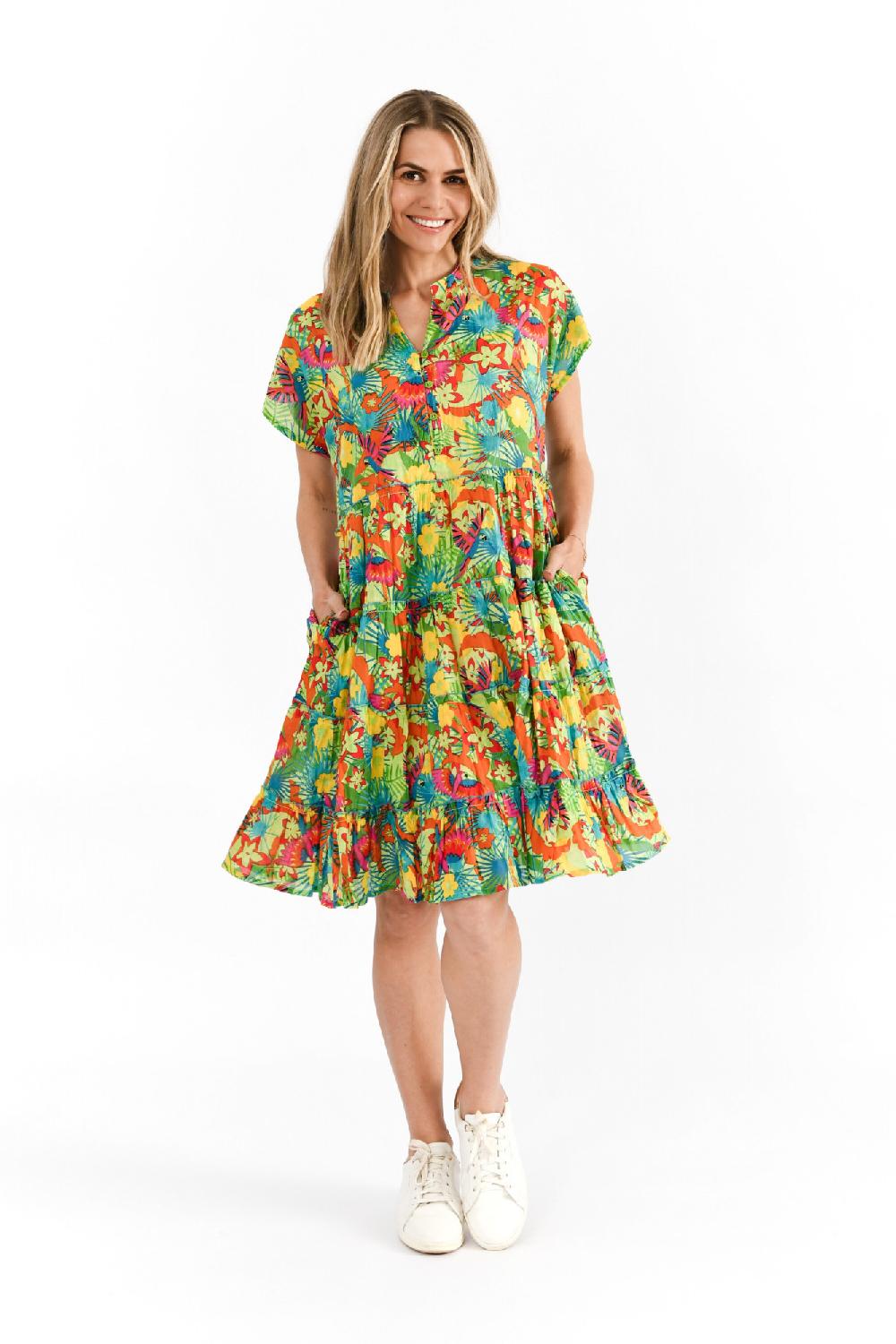 oriëntique Leela V Neck Mini Dress