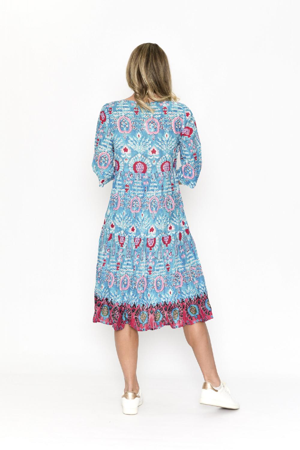 Oriëntique Rebecca Tie Nk Dress 3/4 Sleeve