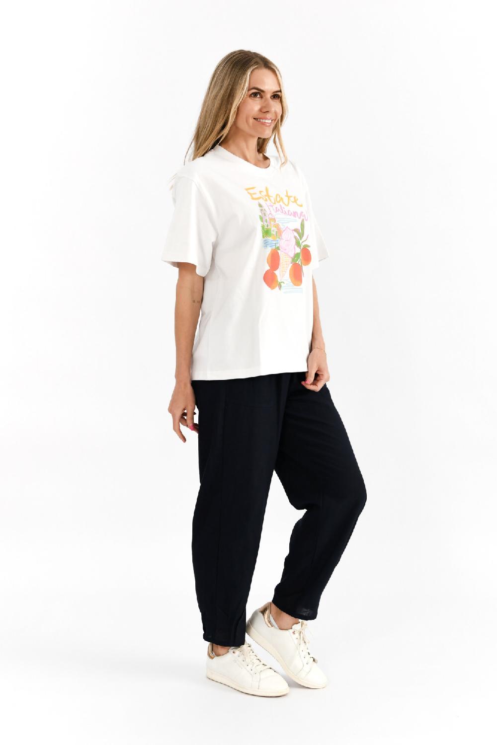 Oriëntique Ruby Crew Neck Printed Tshirt