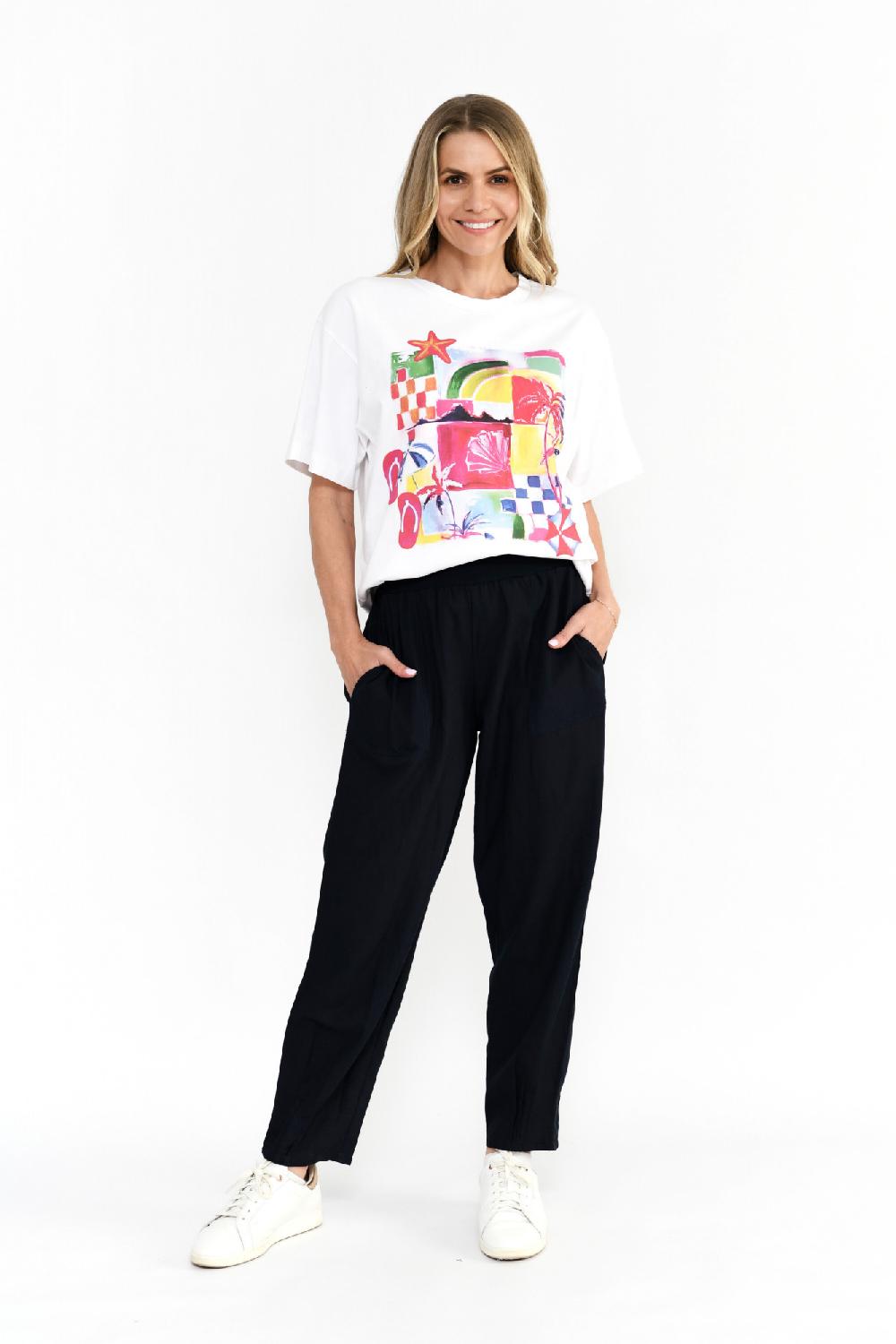 oriëntique Ruby Crew Neck Printed Tshirt