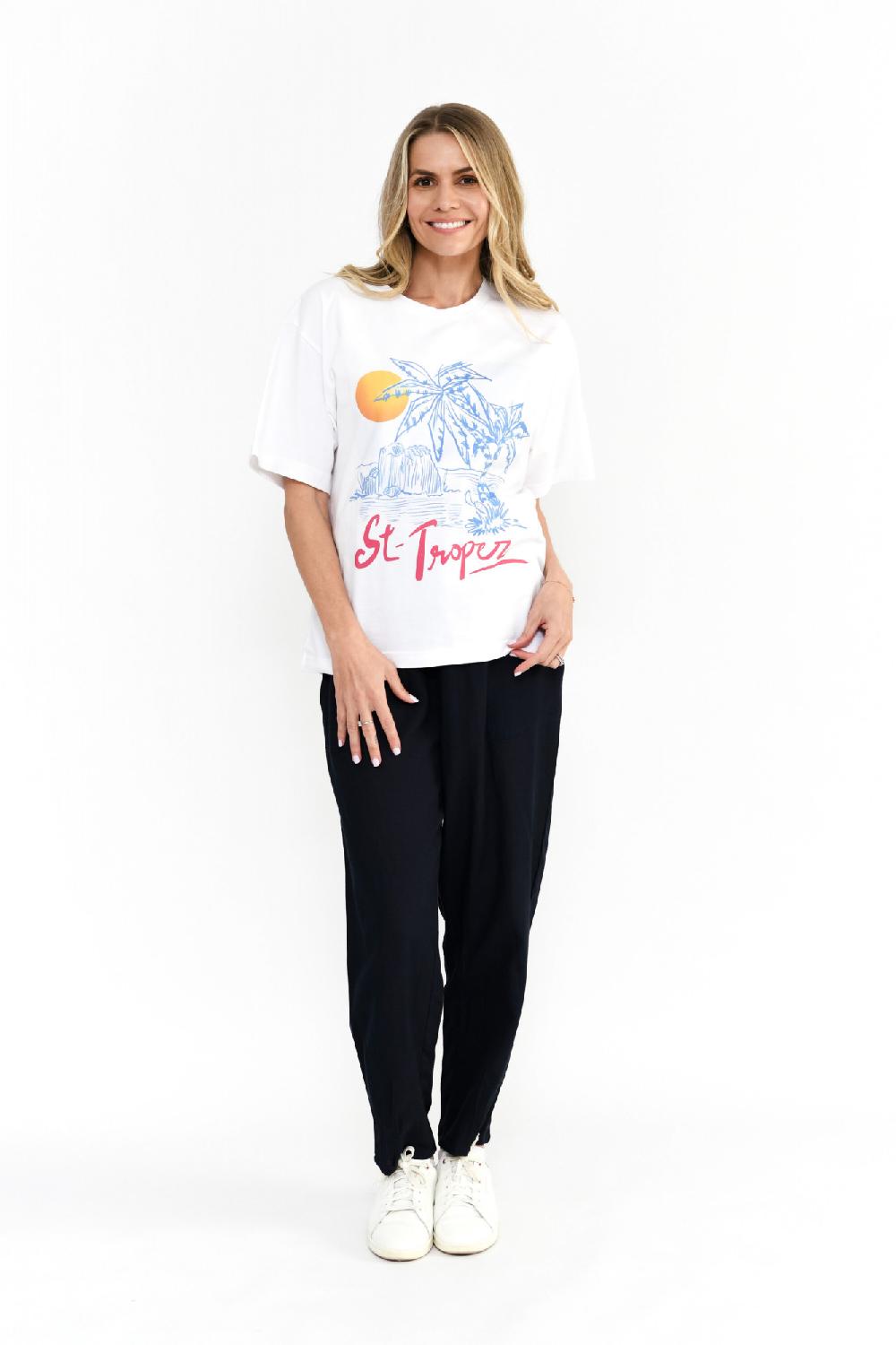 oriëntique Ruby Crew Neck Printed Tshirt