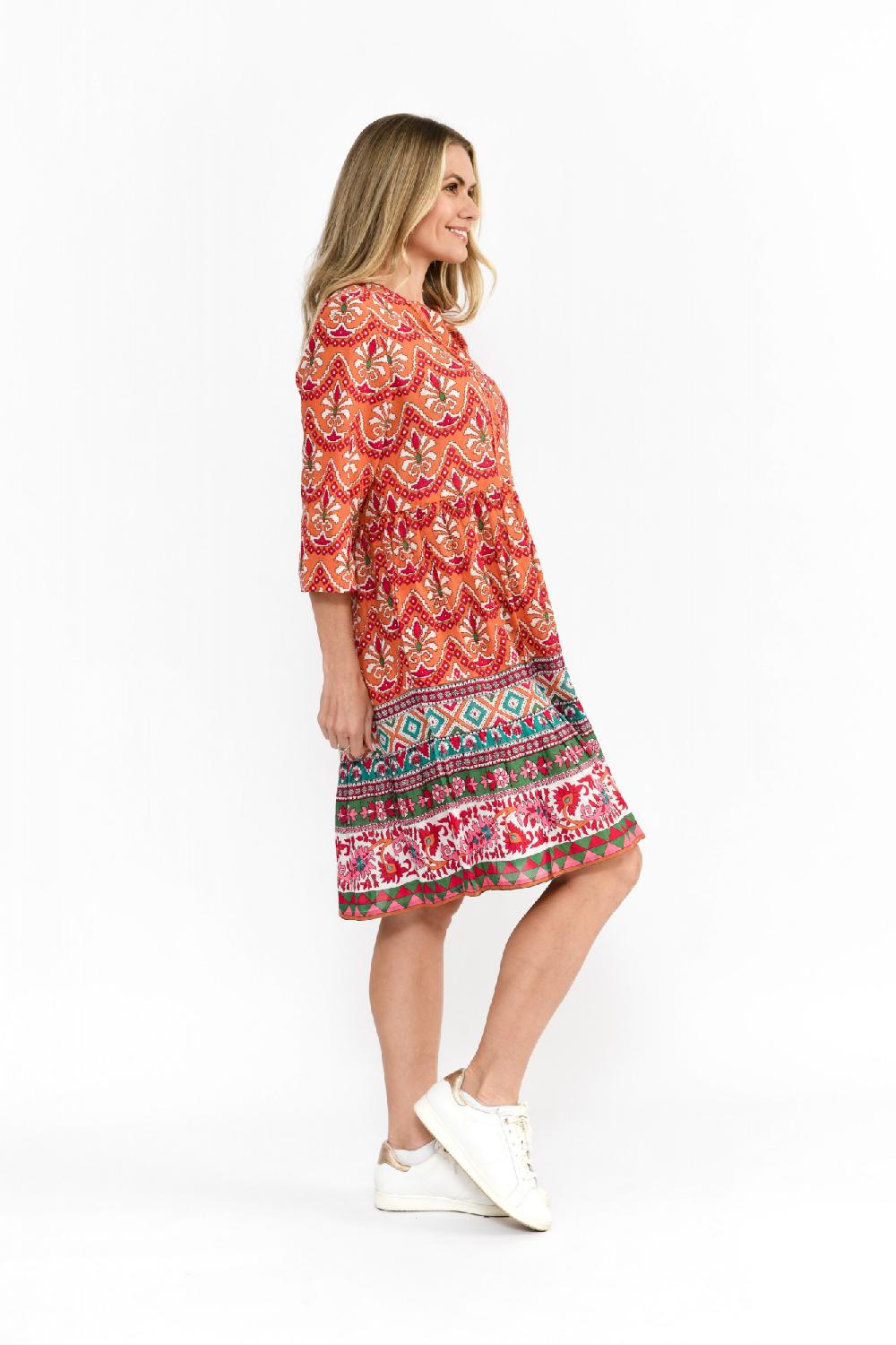 Oriëntique Vivian V Neck Shirt Dress