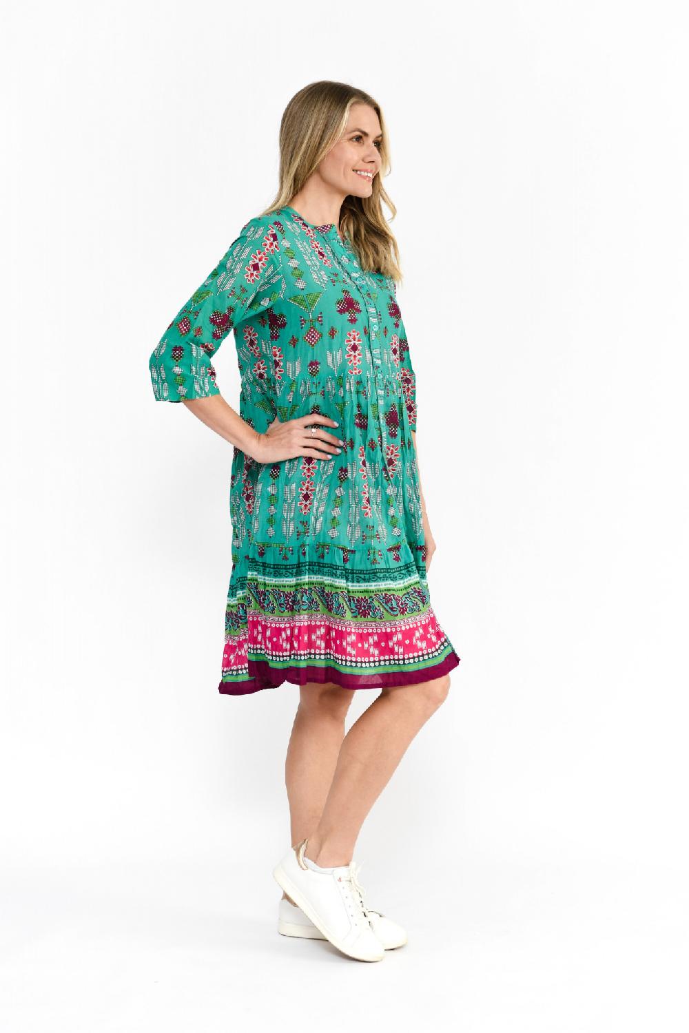 Oriëntique Vivian V Neck Shirt Dress