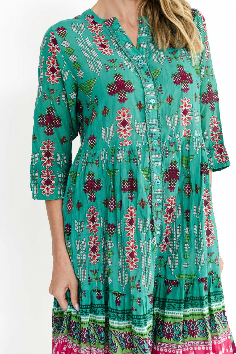 Oriëntique Vivian V Neck Shirt Dress