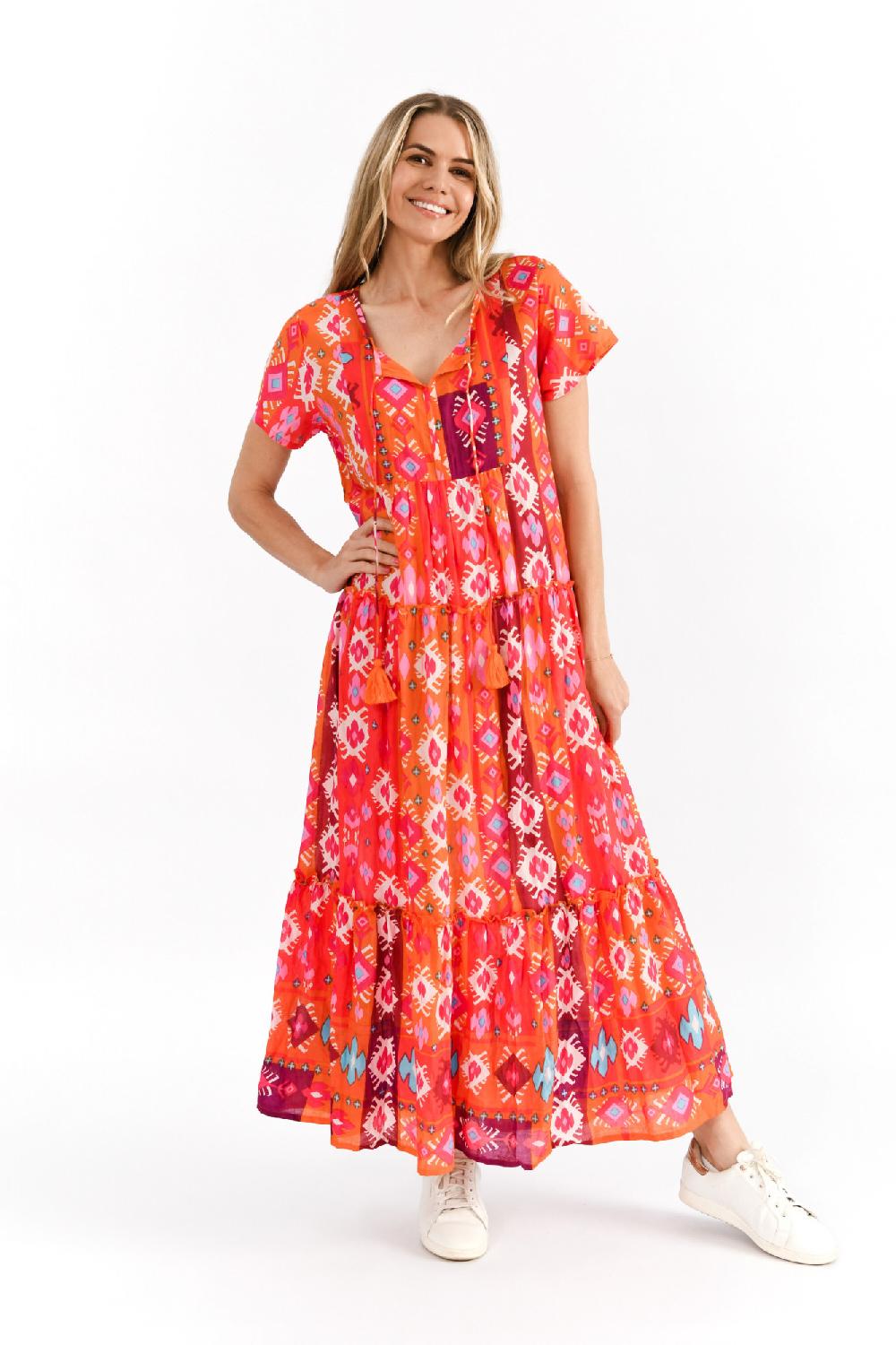 oriëntique Zola V Neck Maxi Dress