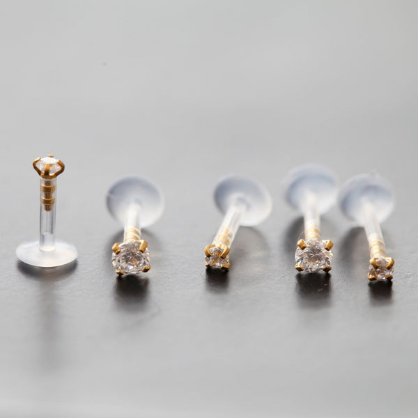 Origami Jewellery 16g BioFlex Push Fit Gold Piercings