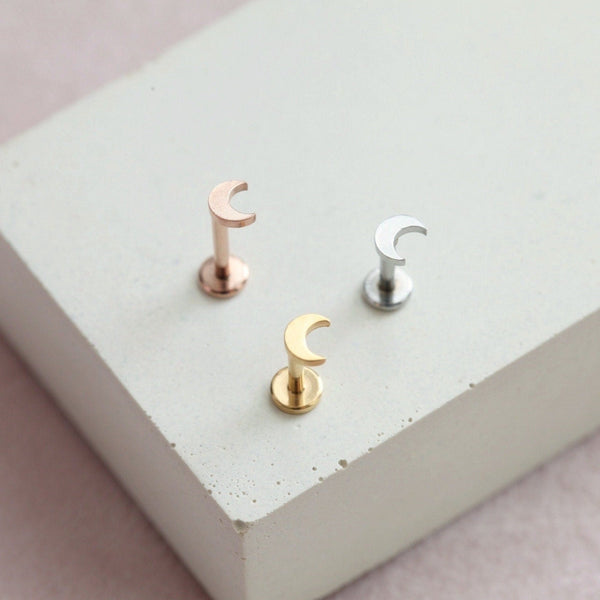 Origami Jewellery 16g Internally Threaded Crescent Moon Labret