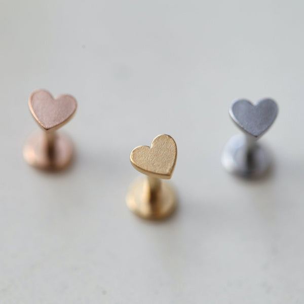Origami Jewellery 16g Internally Threaded Heart Labret