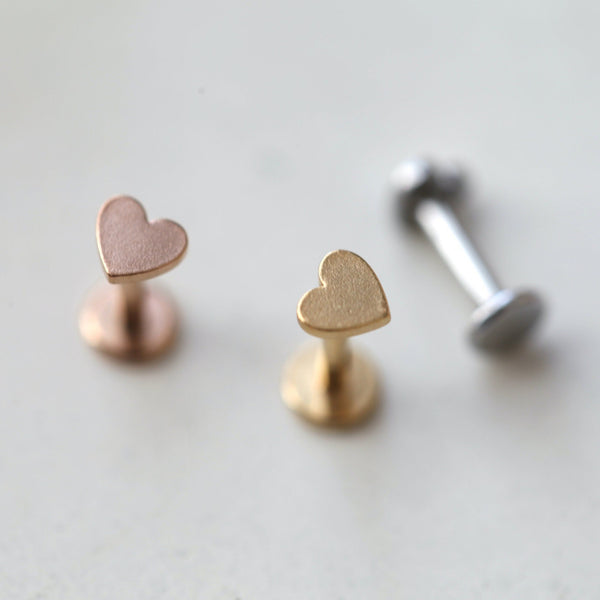 Origami Jewellery 16g Internally Threaded Heart Labret