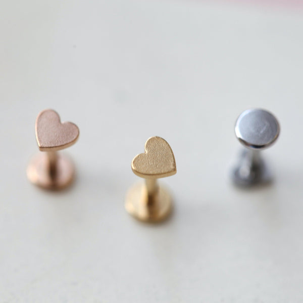Origami Jewellery 16g Internally Threaded Heart Labret