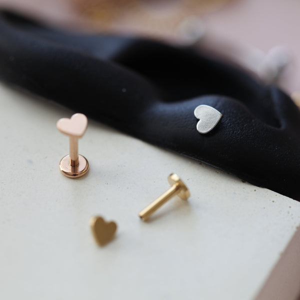 origami jewellery 16g Internally Threaded Heart Labret