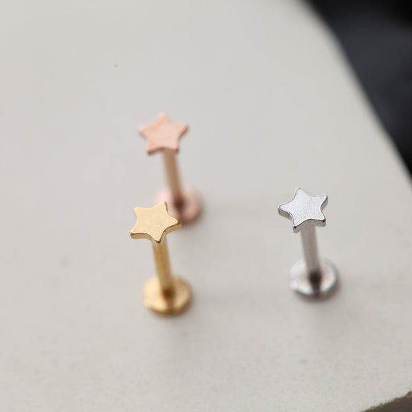 Origami Jewellery 16g Internally Threaded Star Labret