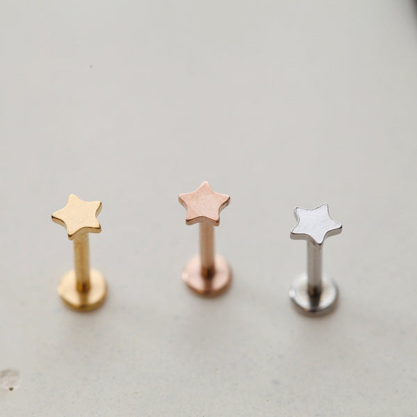 Origami Jewellery 16g Internally Threaded Star Labret