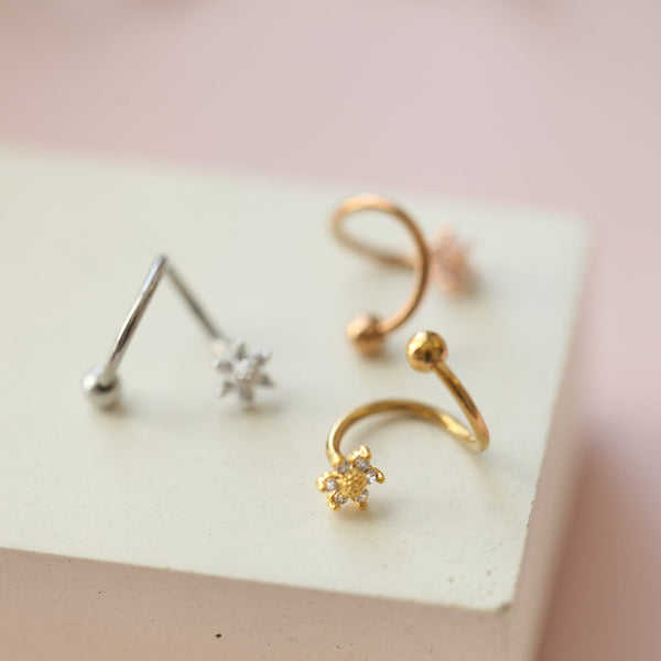 Origami Jewellery 18g Spiral Sunflower Cartilage Earrings