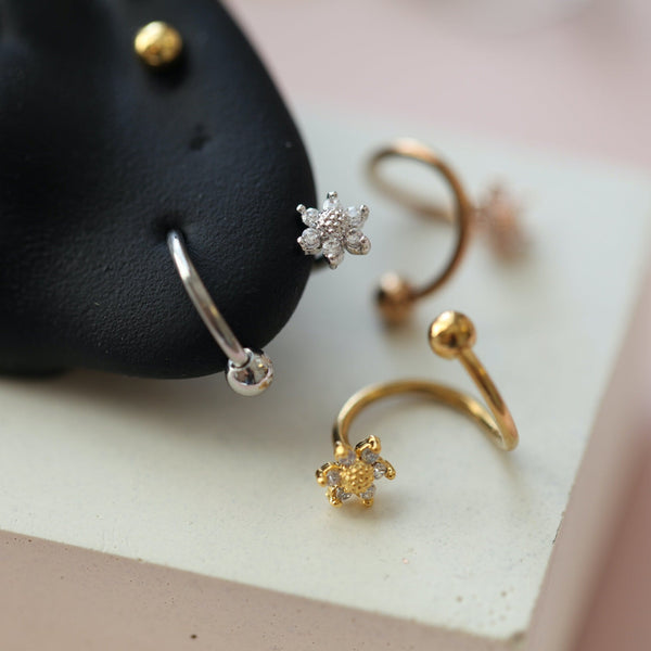 Origami Jewellery 18g Spiral Sunflower Cartilage Earrings