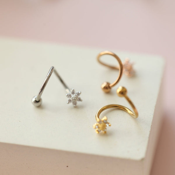 origami jewellery 18g Spiral Sunflower Cartilage Earrings