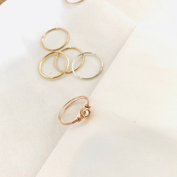 Origami Jewellery 925 Silver Ball Wrapped Rose Ring