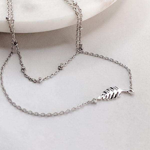 Origami Jewellery Beaded Choker/Leaf Layer Necklace