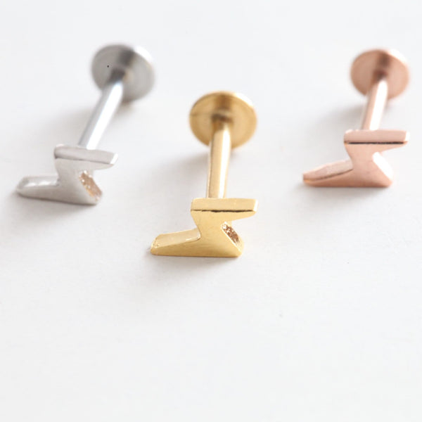 Origami Jewellery Lighting Bolt Threadless Flat Back