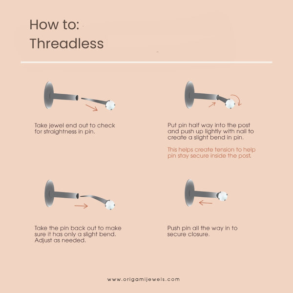 Origami Jewellery Lighting Bolt Threadless Flat Back