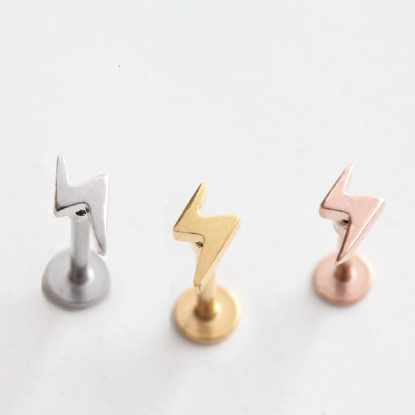 origami jewellery Lighting Bolt Threadless Flat back