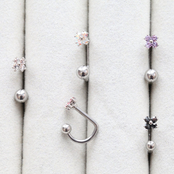 origami jewellery Mini Iridescent 4 Petal Medusa Piercing