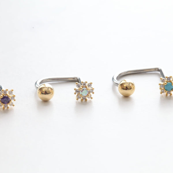 Origami Jewellery Mini Iridescent Sunflower Medusa Piercing