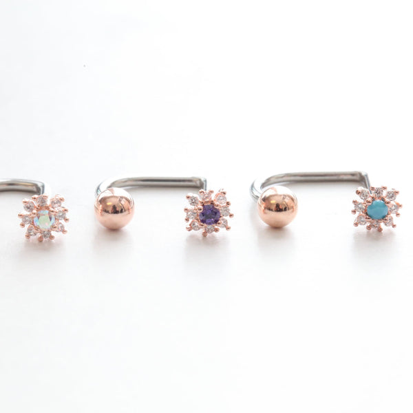 Origami Jewellery Mini Iridescent Sunflower Medusa Piercing