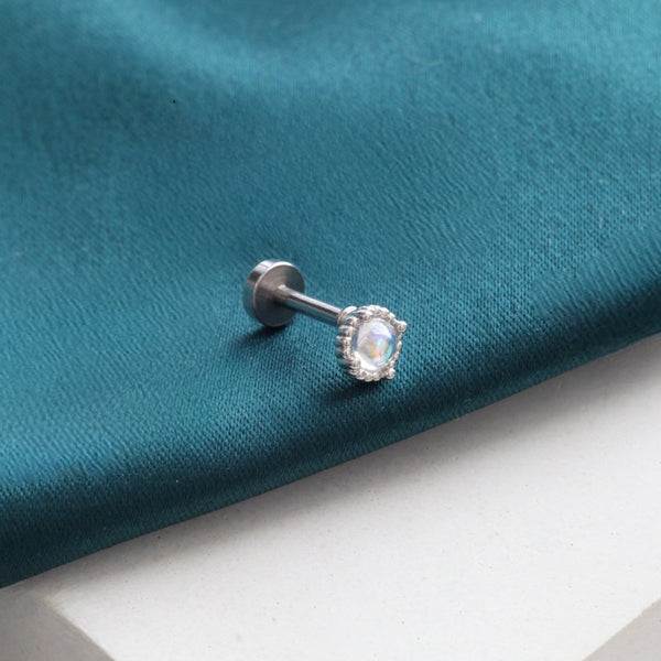 origami jewellery 16g Moonstone Flat Back Earring