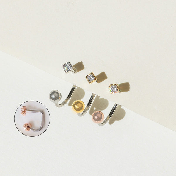 origami jewellery 16g Square Medusa Lip Ring