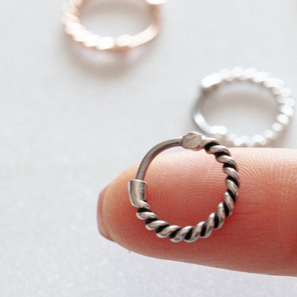 origami jewellery 16g Twisted cartilage hoop