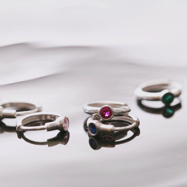 Origami Jewellery 20g Colorful Solitaire Hoop