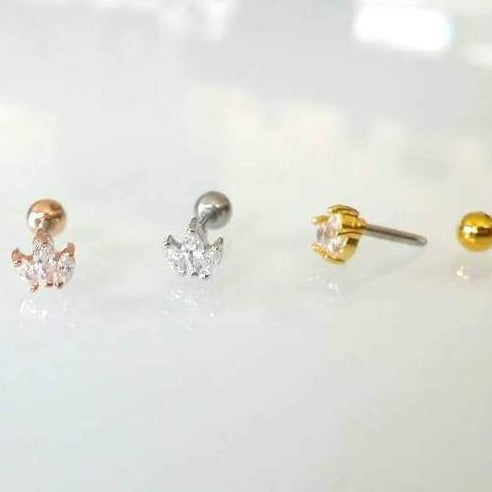 Origami Jewellery 3CZ Crown Earring