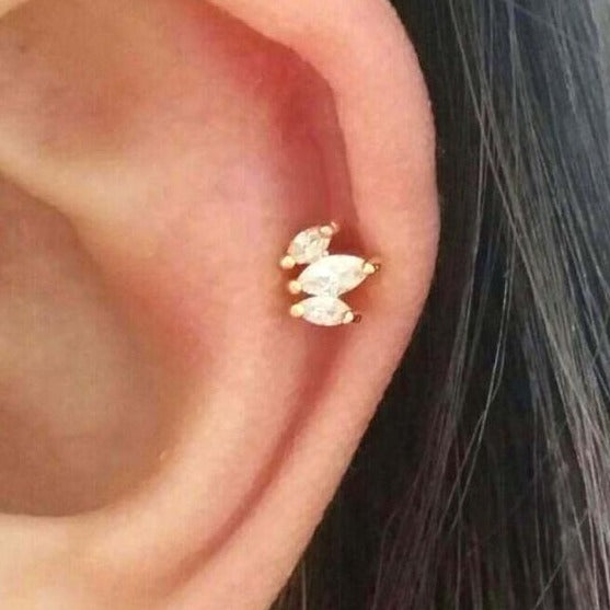 Origami Jewellery 3CZ Crown Earring